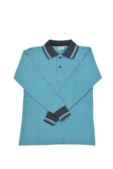 Kolej Polo Yaka Sweat Yeşil Füme BGL-ST03879 - 2