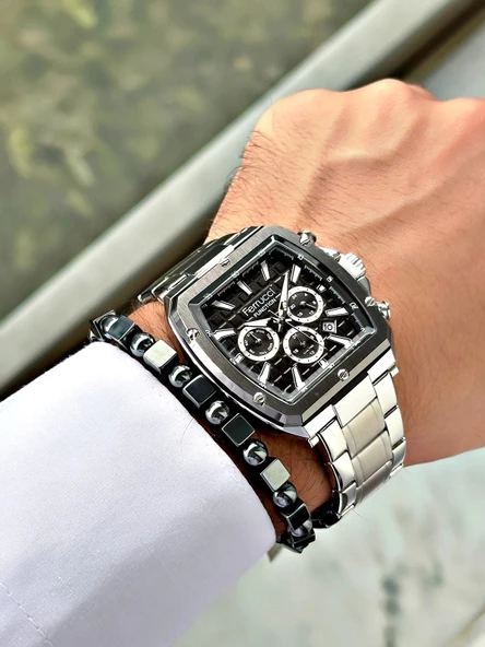 Ferrucci Function FCF.03202FM.01 Çelik Kordon Erkek Kol Saati - Resim 2