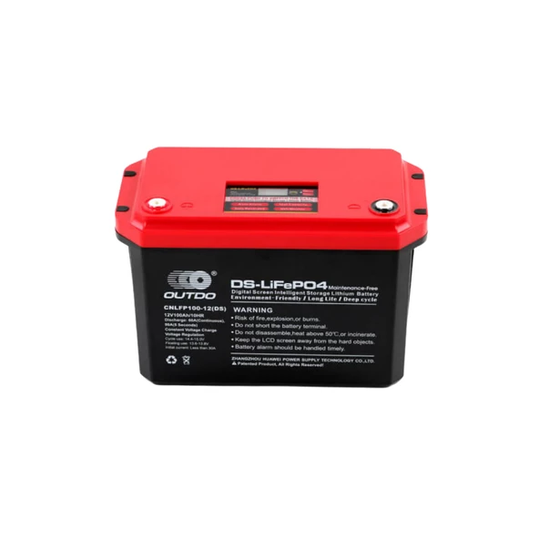 Outdo 12 Volt 100 Amper Dijital Ekranlı Akıllı Lityum Akü