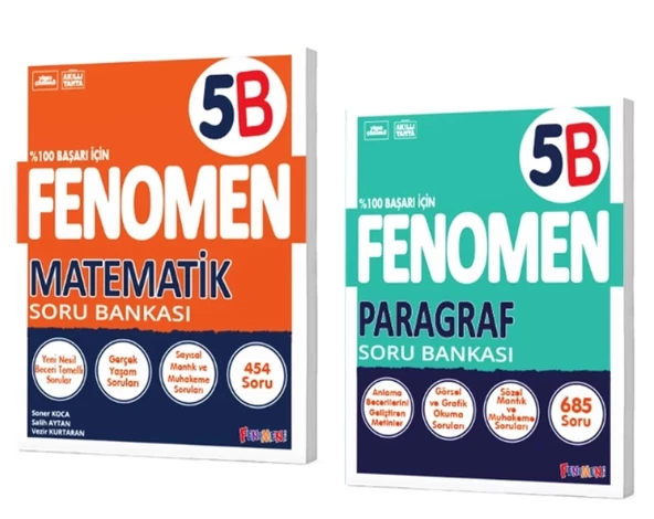 FENOMEN YAYINLARI 5 Matematik B + PARAGRAF B Soru Bankası