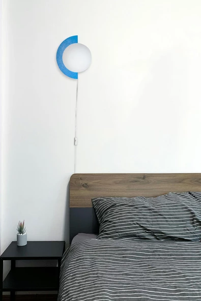 D-light Yarım Dünya Aplik Fişli Mavi