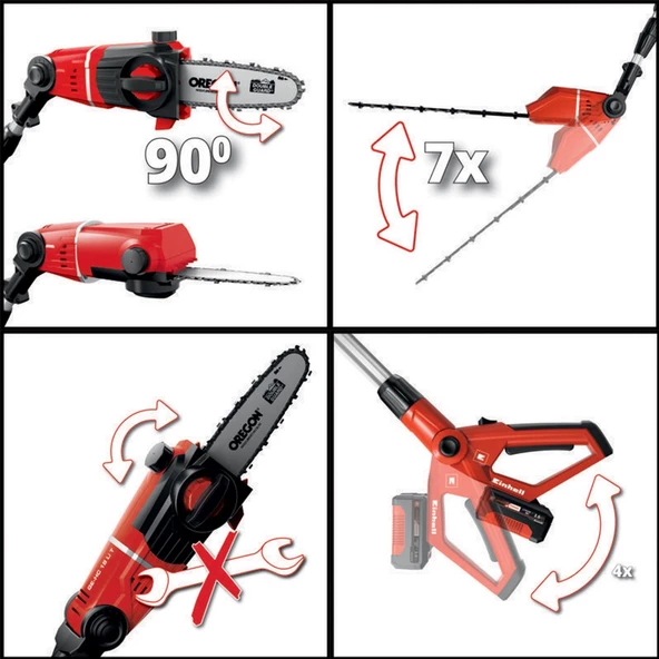 Einhell Ge-Hc 18 Li T Akülü Yüksek Dal ve Çit Budama Makinesi ( SOLO Akü Hariç ) - 3410800 - 4