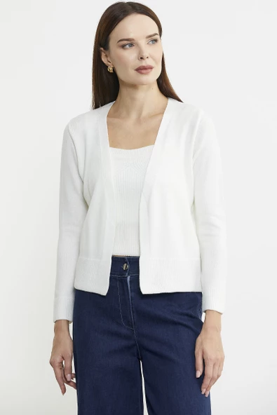 İçi Askılı Triko Hırka Takım - Kemik - 3