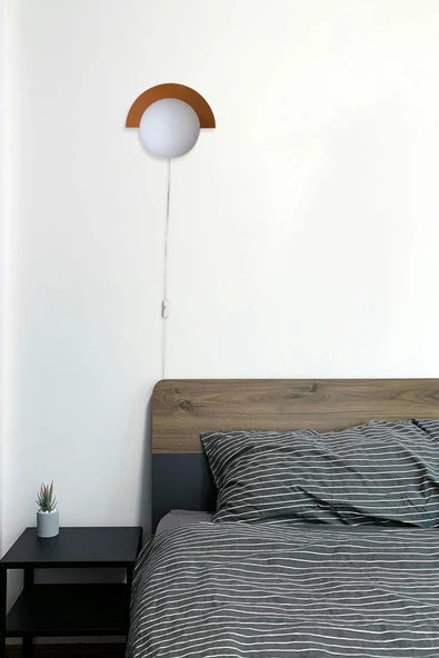 D-light Yarım Dünya Aplik Fişli Kahverengi