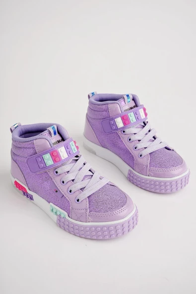 Muggo KUKULİ Garantili Legolu Bağcıklı ve Cırtlı Ortopedik Çocuk Sneaker Spor Ayakkabı - 8