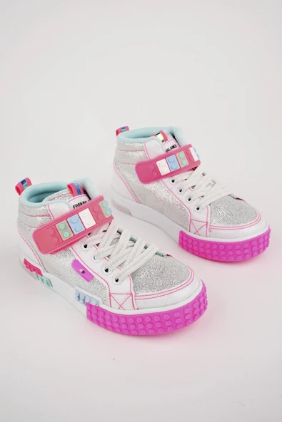 Muggo KUKULİ Garantili Legolu Bağcıklı ve Cırtlı Ortopedik Çocuk Sneaker Spor Ayakkabı - 5
