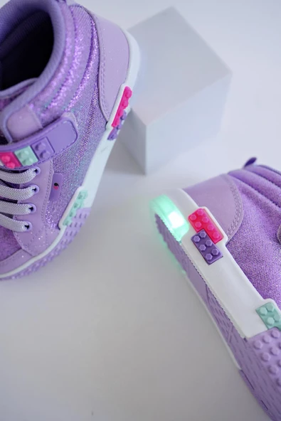 Muggo KUKULİ Garantili Legolu Bağcıklı ve Cırtlı Ortopedik Çocuk Sneaker Spor Ayakkabı - 12
