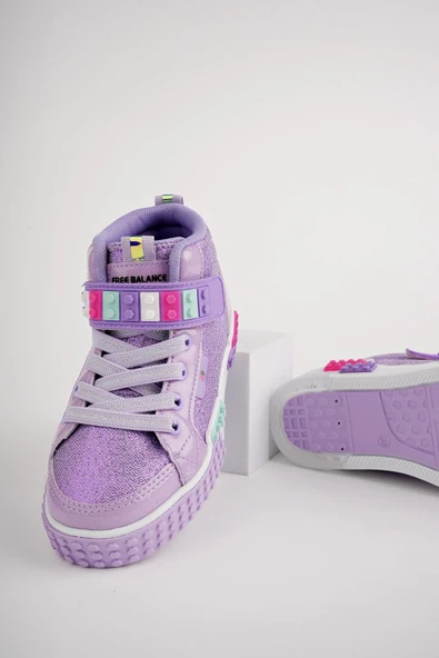 Muggo KUKULİ Garantili Legolu Bağcıklı ve Cırtlı Ortopedik Çocuk Sneaker Spor Ayakkabı - 11