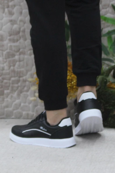 Fort Wks 2765 Siyah Beyaz Hafif Rahat Sneaker Kadın Spor Ayakkabı - 4