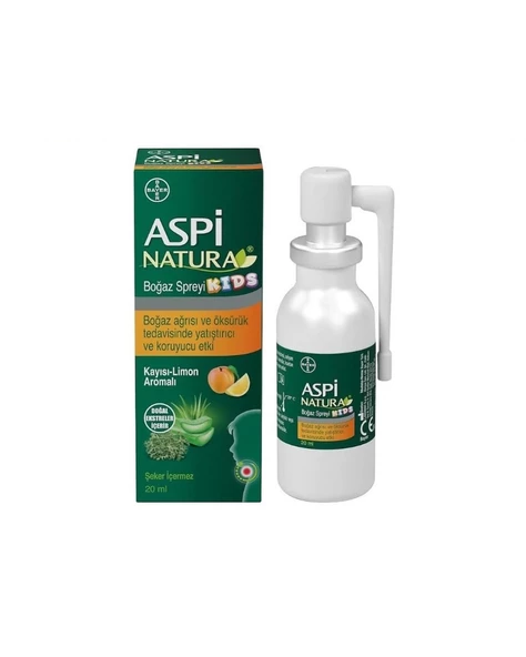 Aspi Natura Kids Kayısı-Limon Aromalı Boğaz Spreyi 20 ml