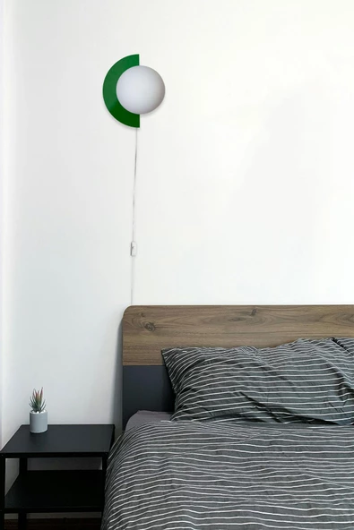 D-light Yarım Dünya Aplik Fişli Yeşil