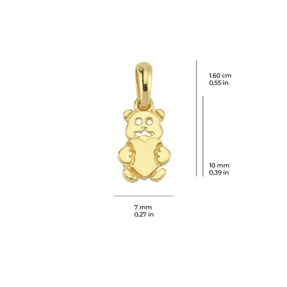 14 Ayar Altın Ayıcık Kolye Ucu 0,72 gr - 2