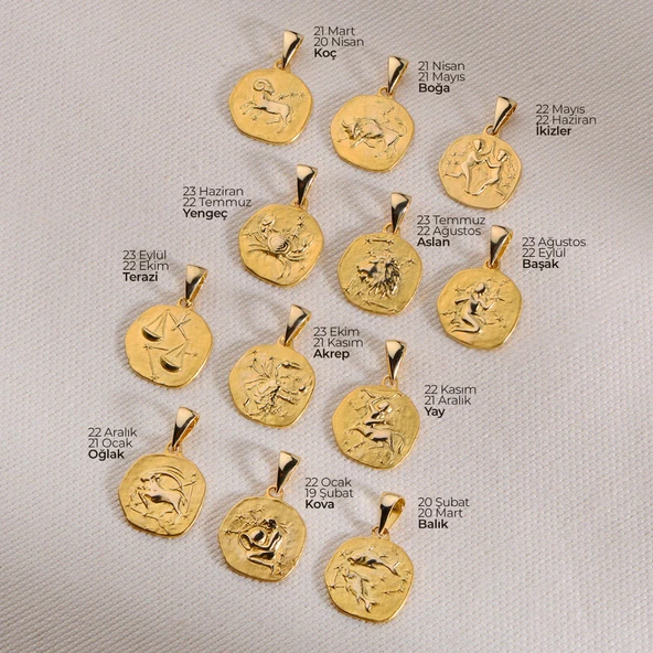 14 Ayar Altın Aslan Burç Kolye Ucu 1,98 gr - Resim 8