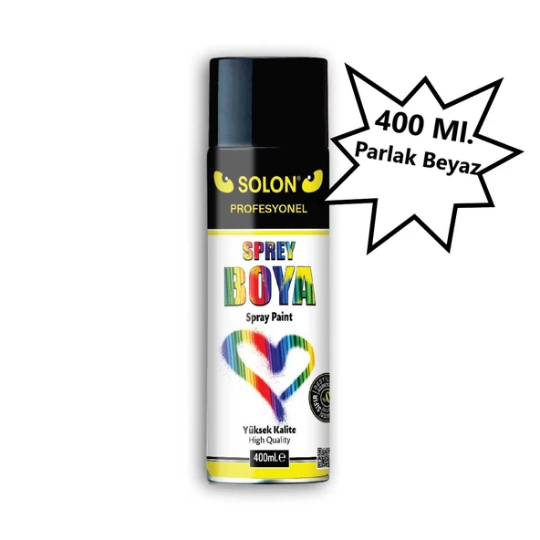 5 Adet Sprey Boya Parlak Beyaz 400 Ml. - 2