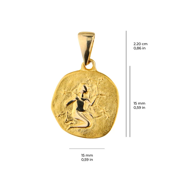 14 Ayar Altın Başak Burç Kolye Ucu 2,31 gr - 3