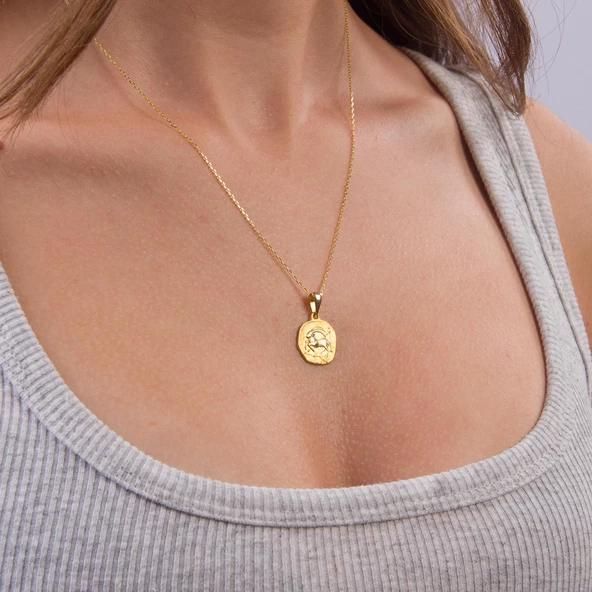 14 Ayar Altın Oğlak Burç Kolye Ucu 1,79 gr - 5