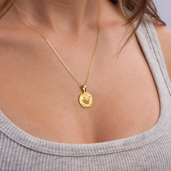 14 Ayar Altın Aslan Burç Kolye Ucu 1,98 gr - Resim 2