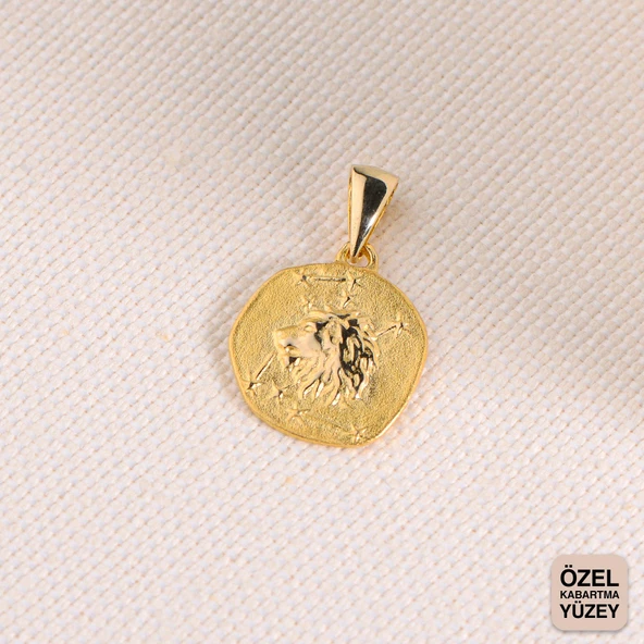 14 Ayar Altın Aslan Burç Kolye Ucu 1,98 gr - Resim 4
