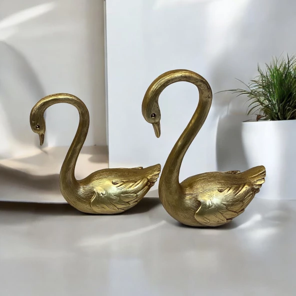 9 Parça Aynalı Konsol Seti Salon Takımı Aksesuar Gold Renk - 4
