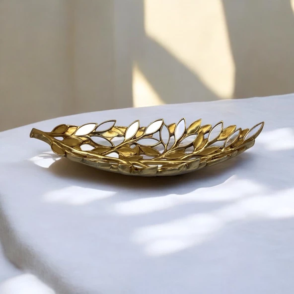 9 Parça Aynalı Konsol Seti Salon Takımı Aksesuar Gold Renk - 7