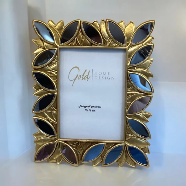 9 Parça Aynalı Konsol Seti Salon Takımı Aksesuar Gold Renk - 8