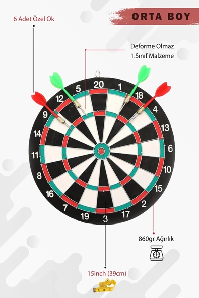 Yüksek Kalite Profesyonel Mini Boy Dart Seti Küçük Dart Tahtası 12inch Hedef Tahtası - 5