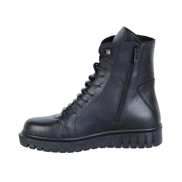 Castle Black 68324-2 Siyah %100 Deri Kadın Düz Bot - 3