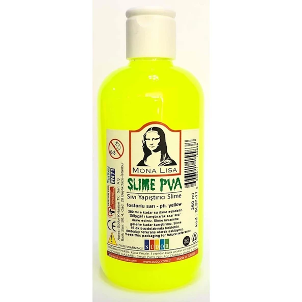 Südor Slime Jeli Fosforlu Sarı 250ml Sl07-11