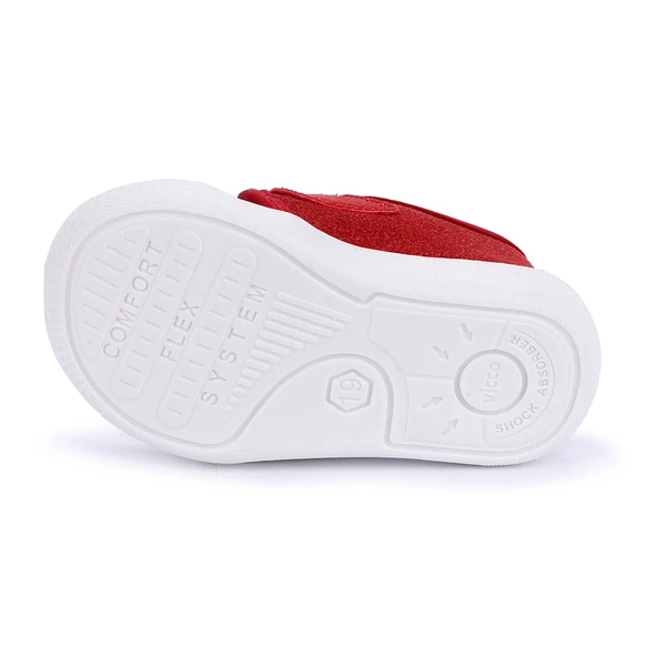 Vicco Anka Kız/Erkek Bebek İlk Adım Panduf Ayakkabı 950.E19K.224 Kırmızı - Resim 6