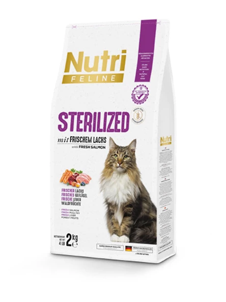 Nutri Feline 2Kg Yetişkin Somon Etli Adult Sterilized Kedi Maması - 8