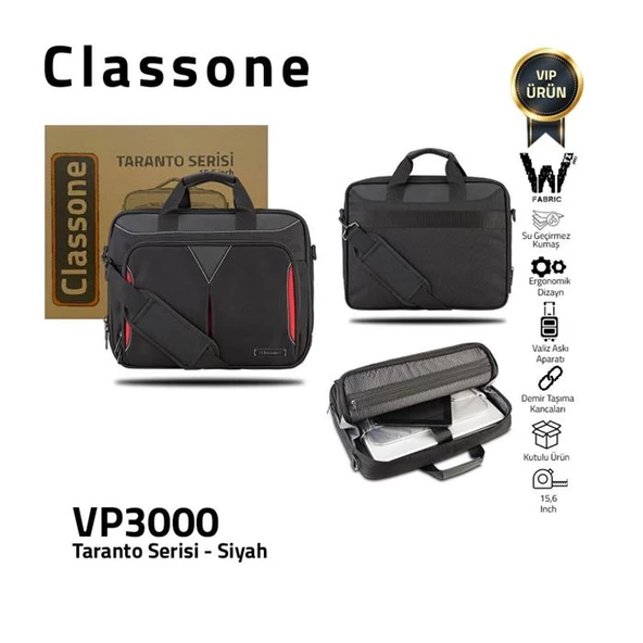 Classone Vp3000 15.6" Taranto Notebook Cantası Sıyah - 2