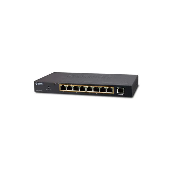 PL-GSD-908HP Yönetilemeyen Masaüstü Tip Switch (Unmanaged Desktop Switch) 8-Port 10/100/1000T 802.3at/af PoE+ Injector (Per port 30.8 watt) (PoE Güç Bütçesi maks. 100 watt) 1-Port 10/100/1000T