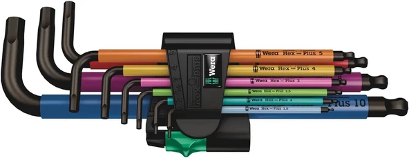 Wera 950/9 SPKL Renkli Topbaş Alyan Set 05022089001