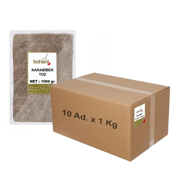 Buhara Karabiber Toz Ekonomik Koli 1 Kg x 10 Ad.