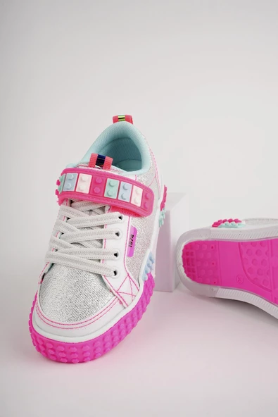 Muggo SONİC Garantili Legolu Bağcıklı ve Cırtlı Ortopedik Çocuk Sneaker Spor Ayakkabı - 2