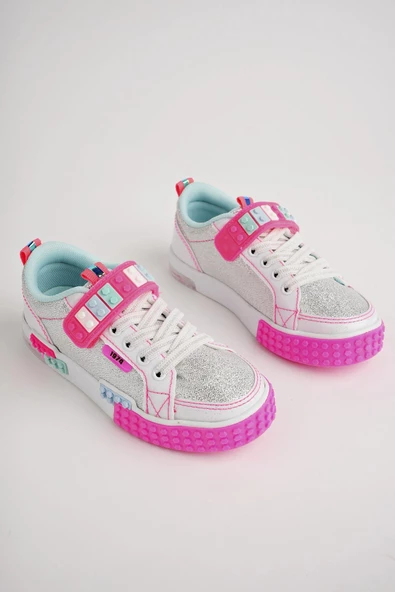 Muggo SONİC Garantili Legolu Bağcıklı ve Cırtlı Ortopedik Çocuk Sneaker Spor Ayakkabı - 3