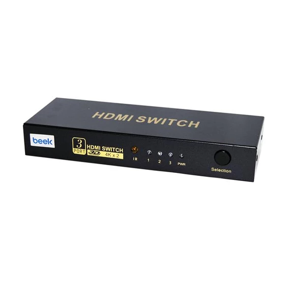 Bs-Vsw-Hd31Uh Beek 3 Port Ultra Hd 4K Hdmi Switch, 3 Giriş - 1 Çıkış, Uzaktan Kumandalı, 4K2K, 3D Görüntü Formatlarını Destekler (Bs-31Hn)