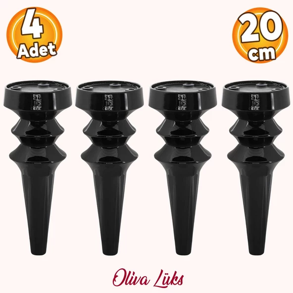 Oliva Siyah 20 cm Mobilya Kanepe Koltuk Tv Ünitesi Konsol Yükseltme Yükseltici Ayağı Ayakları 4 Adet ürün görseli