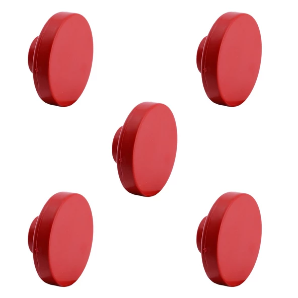 Plastik Yuvarlak 5 ADET Düz Kırmızı Renk Oda Mobilya Mutfak Dolabı Kapak Kulpu Çekmece Kulbu - Resim 6