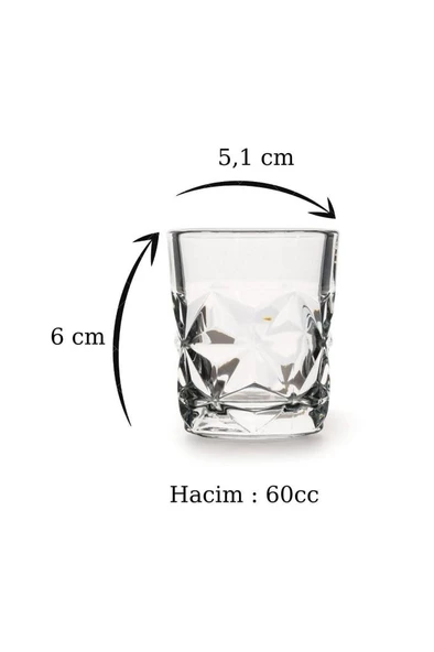 Paşabahçe 520742 Estrella Kahve Yanı Su Bardağı - Shot Bardağı 60cc - 6 Adet - 3