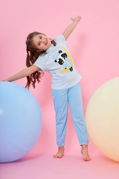 Nbb 67460 Panda Desen Çocuk Pijama Takımi