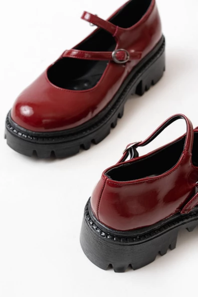 868-756 Bordo Rugan Günlük Yüksek Tabanlı Loafer Ayakkabı - 5
