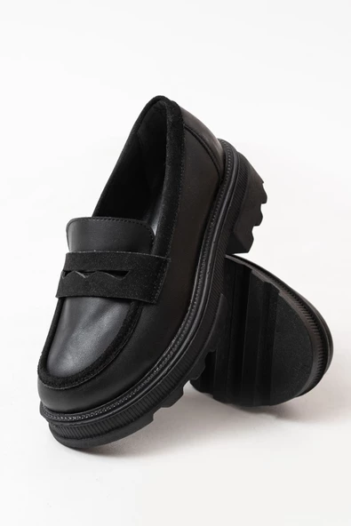 746-759 Siyah Günlük Yüksek Tabanlı Loafer Ayakkabı - 3
