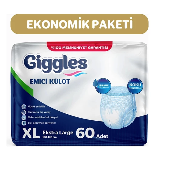 Giggles Yetişkin Emici Külot Ekstra Large 30'lu 2 Paket 60 Adet