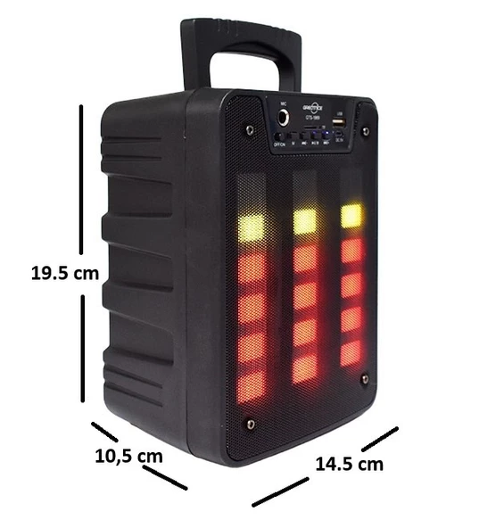 Polygold Greatnice GTS1869 Mikrofonlu 4 İnç Radyolu Rgb Ledli Bluetooth Hoparlör - 6