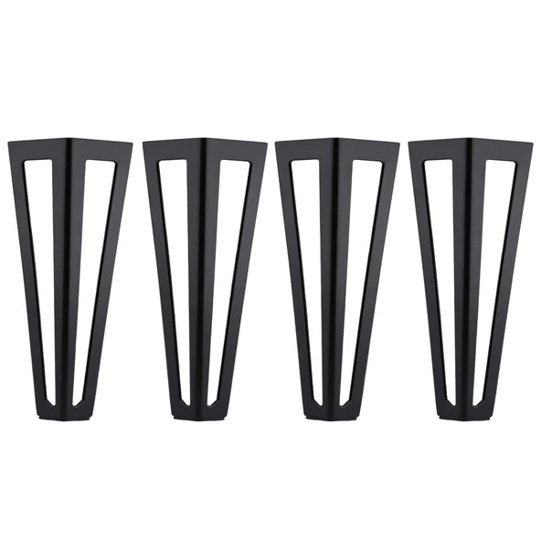 Ovit Metal Siyah 20 Cm Mobilya Koltuk Kanepe Konsol Tv Ünitesi Yükseltici Ayağı Ayakları 4 Adet - Resim 7