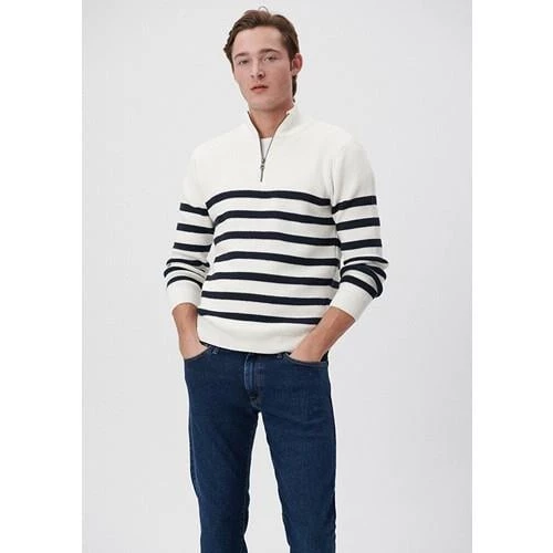 ÇİZGİLİ FERMUARLI KAZAK - 7