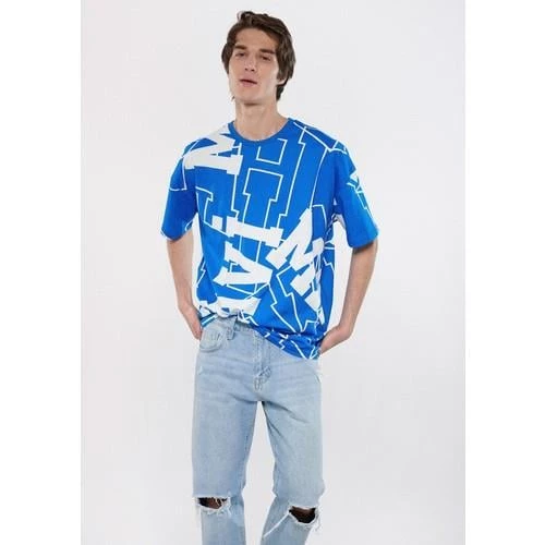 MAVİ BASKILI TİŞÖRT - 11