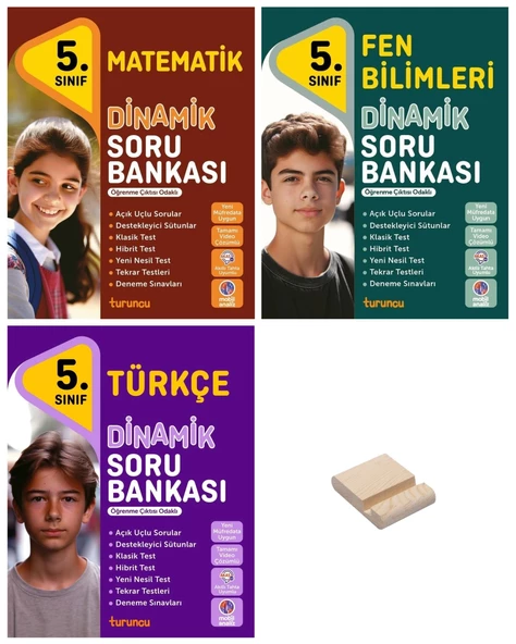 5. Sınıf 2025 Turuncu Dinamik Matematik Fen ve Türkçe Soru Bankası 3lü Set