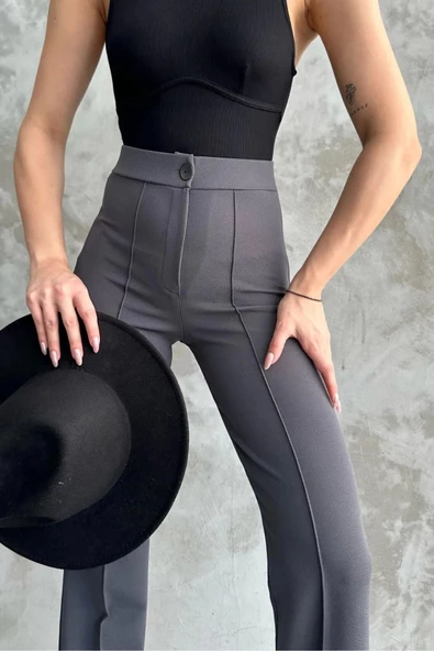 Kadın Yeni Sezon Yüksek Bel Dört Mevsim Palazzo Pantolon - 4